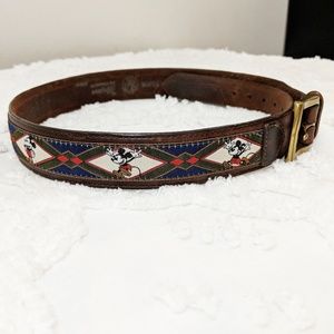 Brighton genuine leather Disney belt Mickey EUC